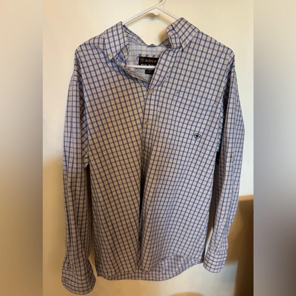 Ariat-pro series M long sleeve button down shirt.